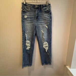 Distressed Blue Jeans